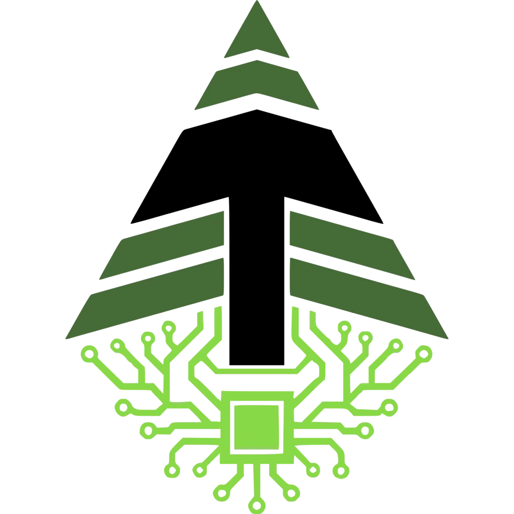 Turman Group Digital Strategy & Communications Logo featuring Turman Tree logo and neon green circuit roots.